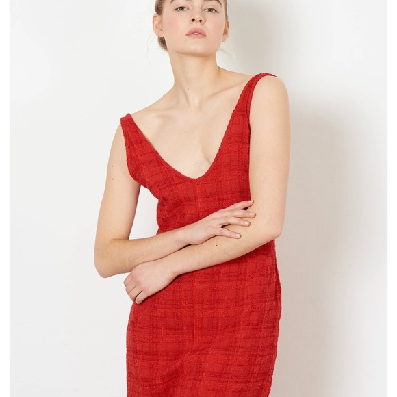 RACHEL COMEY Prim Dress in Brick Chenille Tweed - Picture 3 of 5